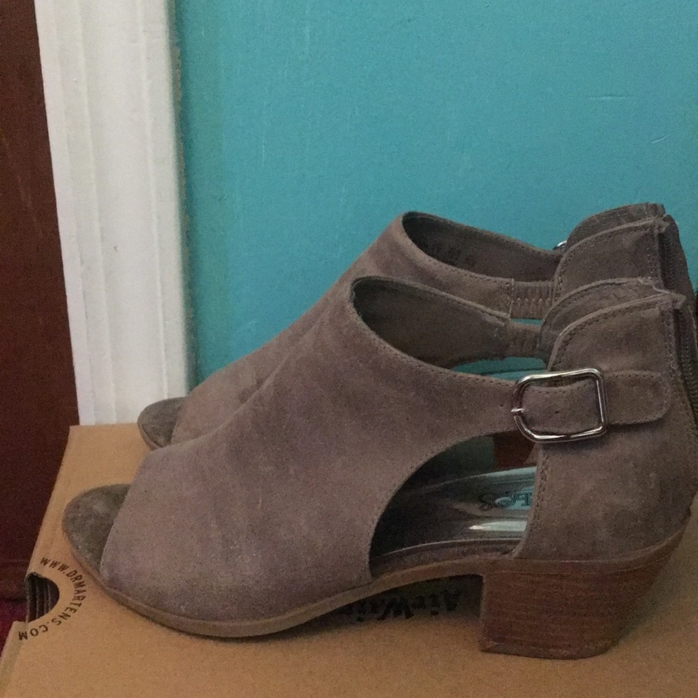 Peep toe brown booties ankle boots autumn fall